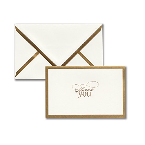 Vera Wang Gold Border Thank You Notes, Items Per Box 10/10