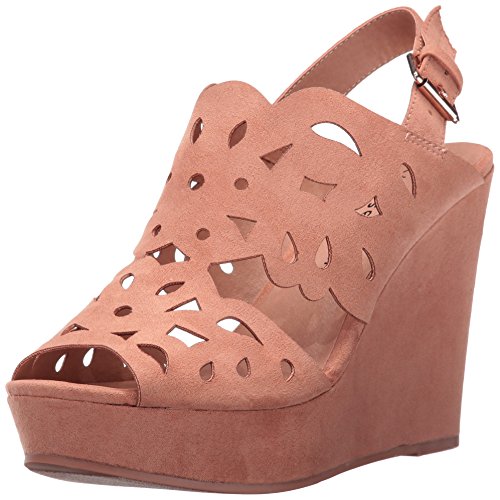Chinese Laundry Women's In Love Wedge Sandal, Camel Suede,  8.5 M US