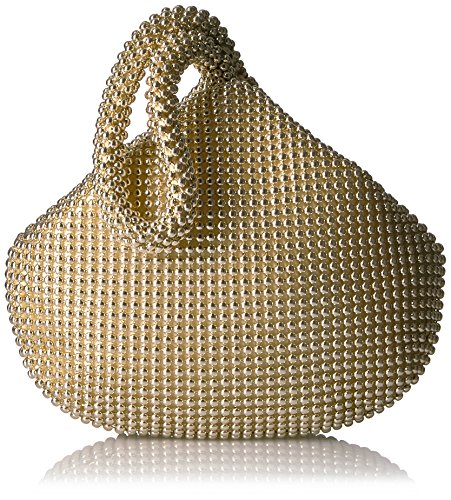 Jessica McClintock Women's Staci Mesh Wristlet Pouch, Light Gold