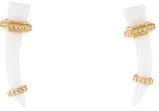 Rachel Zoe Resin & Crystal Horn Motif Earrings