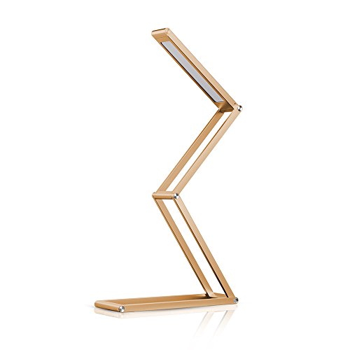 Ominilight LED Dimmable Desk Lamp - Rechargeable Portable Table Lamp - Aluminum Alloy Touch Lamp for Bedroom, Office, Camping, Birthday Gift, Back to School (Gold)