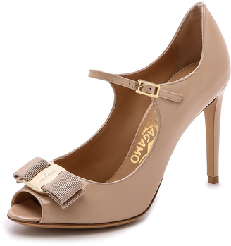 Salvatore Ferragamo Mood Peep Toe Pumps