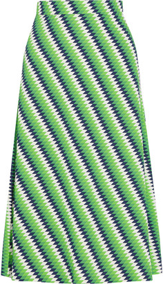 House of Holland Printed Crepe Midi Skirt