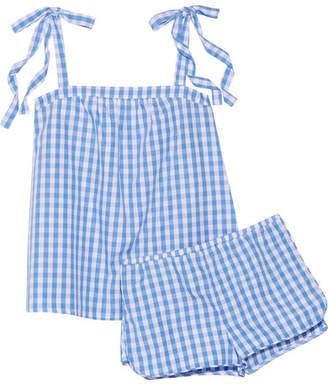 Three J NYC - Sadie Gingham Cotton-poplin Pajama Set - Blue