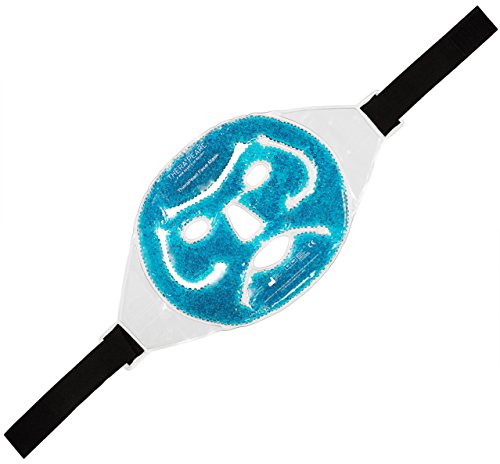 TheraPearl Face Mask, Reusable Hot Cold Ice Therapy Mask with Gel Beads, Flexible Cold Eye Mask for Acne, Swollen Face, Puffy Eyes, Relaxation, and Stress Relief