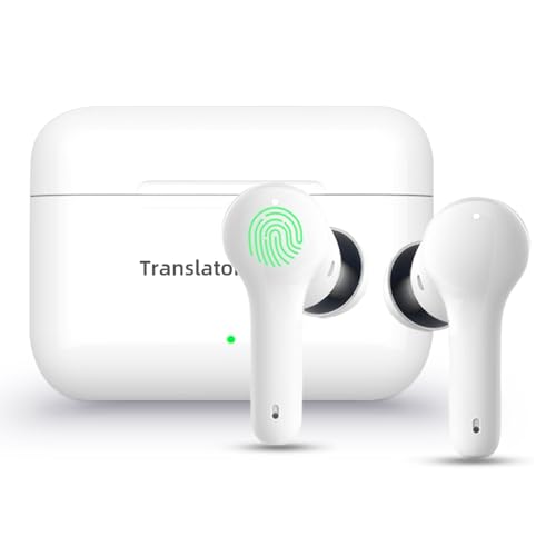 ANFIER M6 Translator Earbuds Language Translator Device Updated Chip 144 Languages and Acccents 0.5s Rapid Translation Music Calling and Translation (with Offline Package)