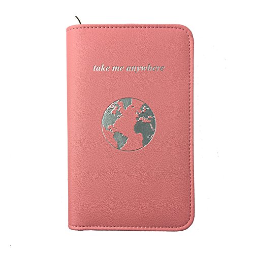 Phone Charging Passport Holder -Multiple Variations with Upgraded Power Bank- RFID Blocking - Travel Wallet Compatible with All Phones - Travel Accessories (Blush)