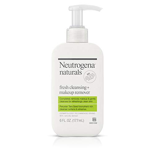 Neutrogena Naturals Fresh Cleansing Daily Face Wash + Makeup Remover with Naturally-Derived Peruvian Tara Seed, Hypoallergenic, Non-Comedogenic & Sulfate-, Paraben- & Phthalate-Free, 6 fl. Oz (2 Pack)