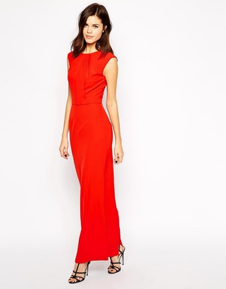 Warehouse Tuck Neck Pencil Maxi Dress