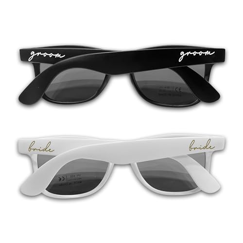 GroomBrideGifts Bride and Groom Sunglasses | Square Cat Eye Polarized Sunglasses for Women | Engagement Wedding Gifts | Honeymoon Essentials