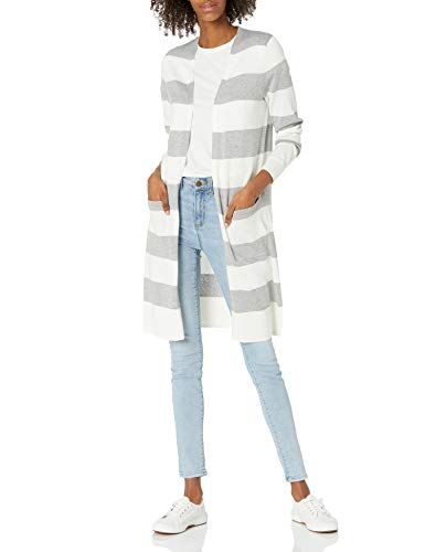 Amazon Lightweight Longer Length Cardigan Sweater Stripe 