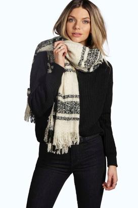 boohoo Zoe Faded Tartan Blanket Scarf