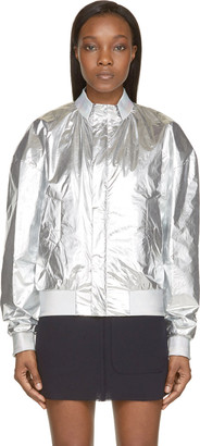 Juun.J Silver Foil Bomber Jacket