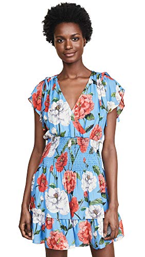 Parker Women's Bondi Flutter Sleeve Smocked Waist Dress, Maritime Wildflower, XXL