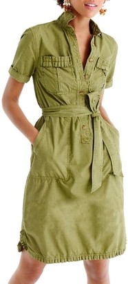 Women's J.crew Ruffle Hem Utility Shirtdress