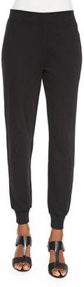 Joan Vass Cotton Interlock Jog Pants, Petite