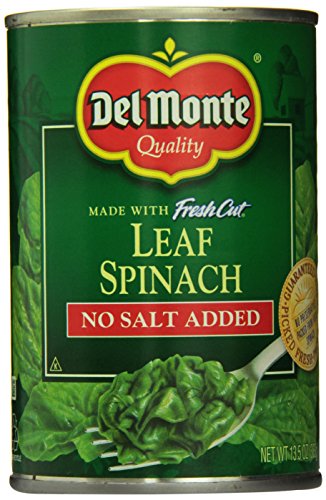 Del Monte Leaf Spinach, No Salt Added, 13.5 Ounce