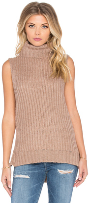 J.O.A. Side Slit Turtleneck Top