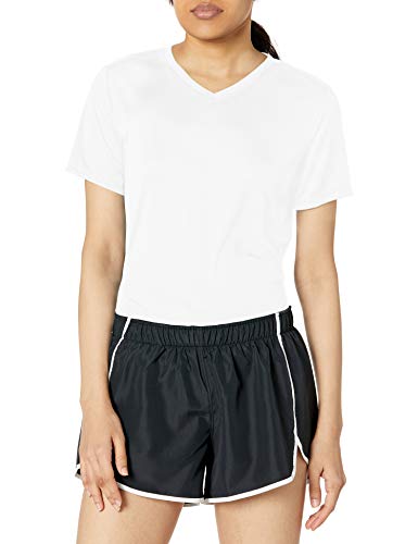 Hanes Sport Women's Cool DRI Performance V-Neck Tee,White,Small