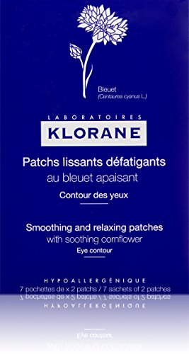 Klorane Smoothing and Relaxing Patches with Soothing Cornflower for Puffy Tired Eyes, Soothing Eye Masks