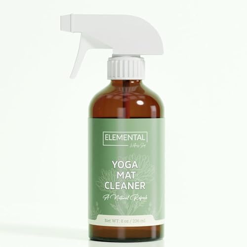 All Natural & Organic Yoga Mat Cleaning Spray, Restores and Refreshes Yoga Mats, Non-Toxic, Wash and Refresh Your mats, Glass Bottle, Fresh Scent, Safe for All Mats and Exercise Equipment, 8 OZ Size