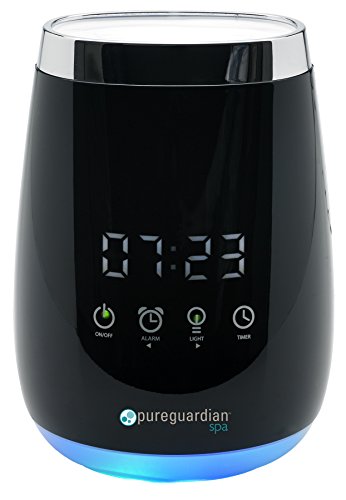 PureGuardian SPA260 Ultrasonic Cool Mist Deluxe Aromatherapy Essential Oil Diffuser with Touch Controls & Alarm Clock