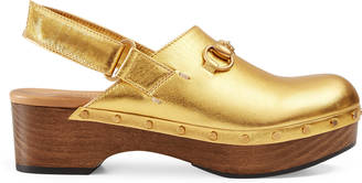 Amstel metallic leather clog