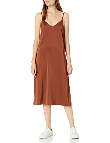V-Neck Midi Slip Dress, Tortoise Shell