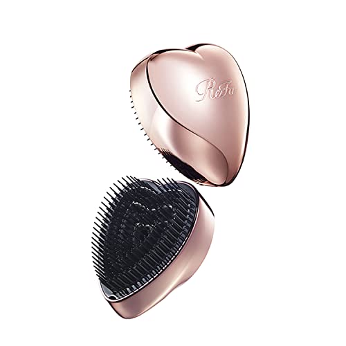 ReFa Heart Brush, Rose Gold Hair Brush, Detangling and Polishing Bristles, Portable Hair Brush 