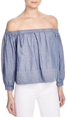 Cynthia Rowley Chambray Off The Shoulder Top