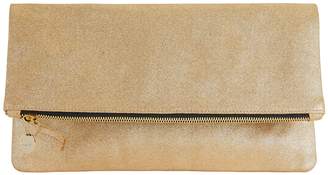 Clare V. Metallic Gold Suede Clutch