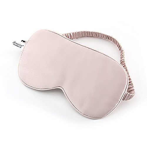 ZIMASILK 100% Natural Silk Sleep Mask ,Silk Cover Elastic Headband Adjustable,Super-Smooth Soft Eye Mask for Sleep (Pink)