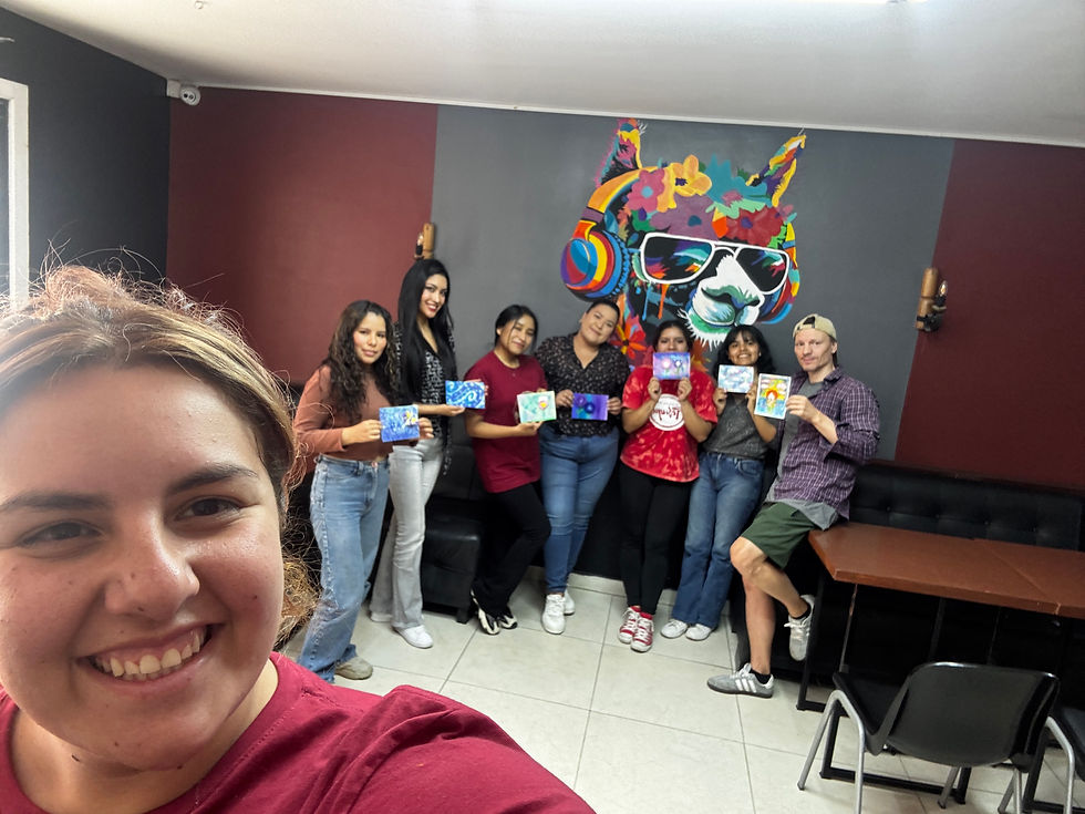 Our first Crea y Conecta activity: Paint and Chat.