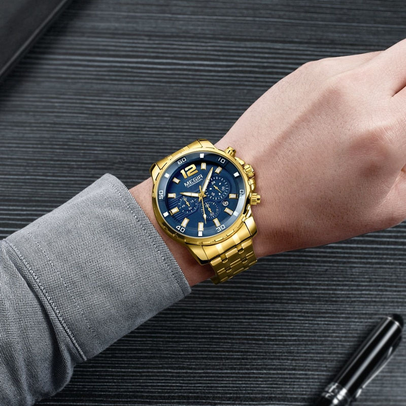 Thumbnail: Luxury Gold Business Chronograph Sport Men's Watches