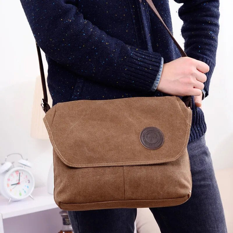 Thumbnail: Men's Vintage Travel Crossbody Canvas Men's Bag