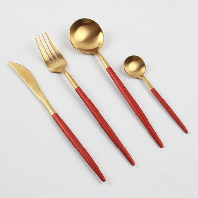 Thumbnail: Pink Gold Western Tableware | Stainless Steel Home Dinnerware Set