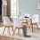Thumbnail: Set Of 8 Nordic Medieval Retro Style Solid Beech-Wood-Feet Dining Chairs