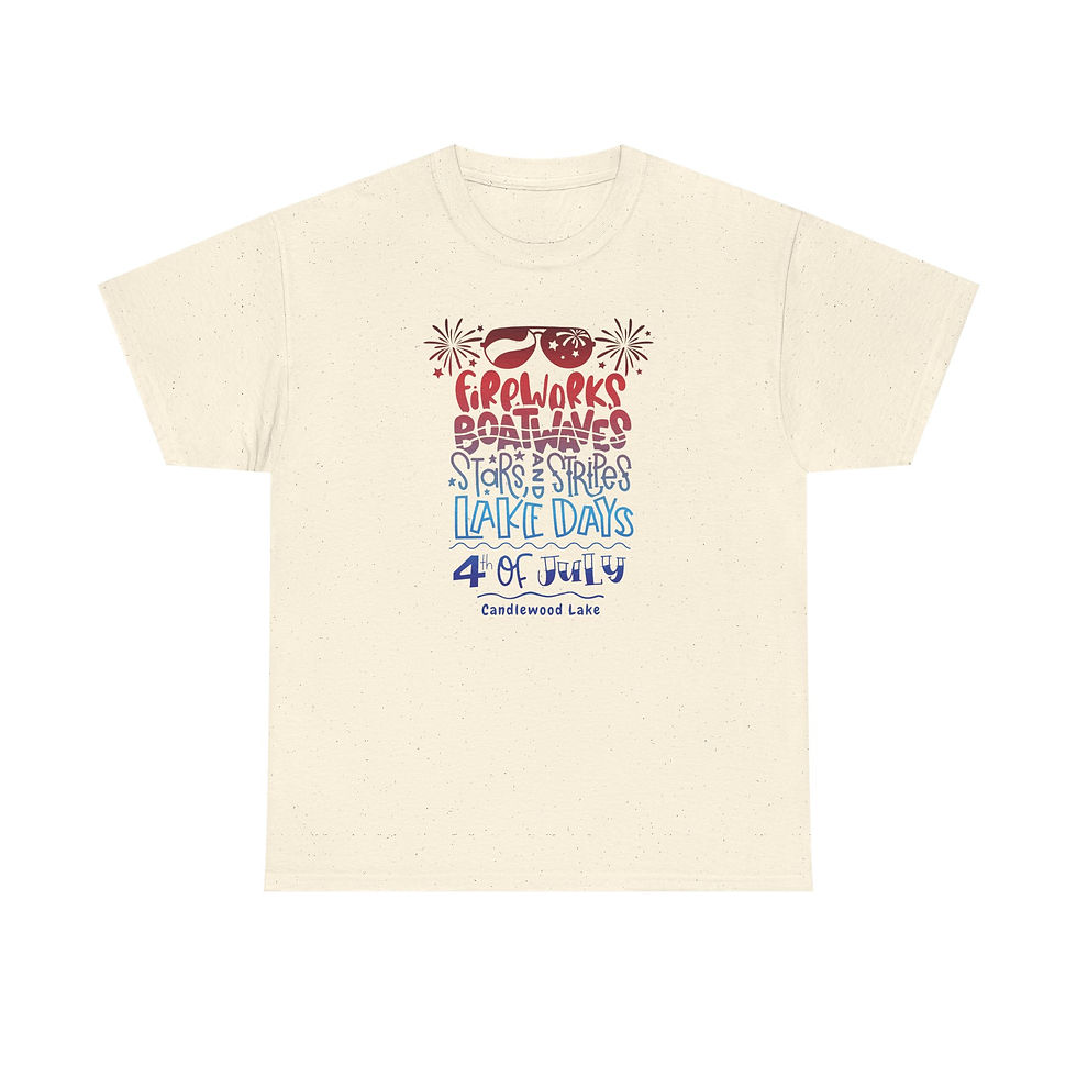 Thumbnail: Fireworks Boatwaves Lake Days Unisex Heavy Cotton Tee