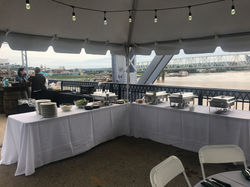 Tables w/ Chafing Dishes and Plates