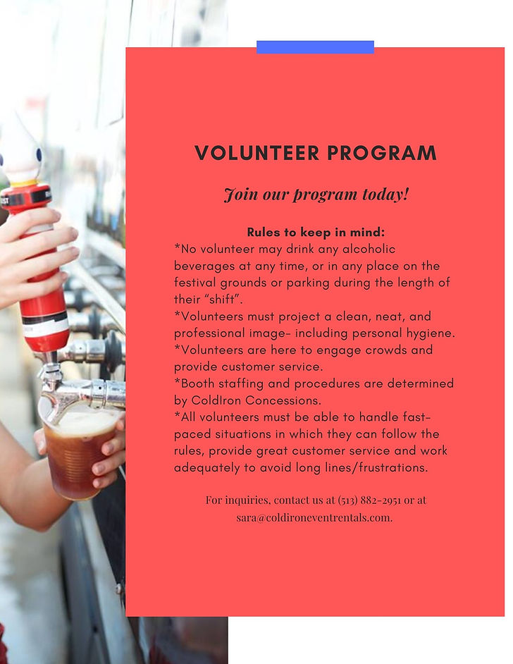 Coldiron Events Volunteer Program Flyer