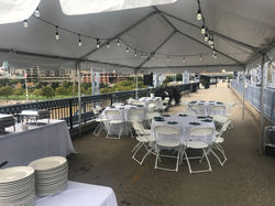 Tables with Linens and Dinnerware