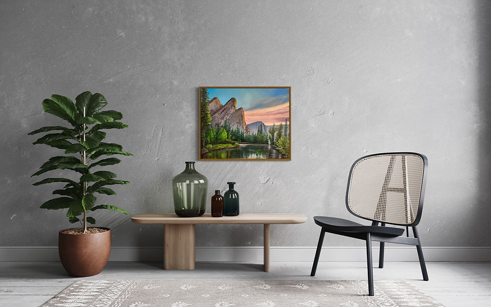 Thumbnail: Yosemite National Park Three Brothers Oil Painting by Luke Smith