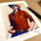 A print of a confident and mysterious cowgirl by Luke Smith