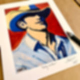 A print of a confident cowboy portrait by Luke Smith