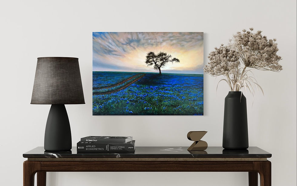 Bluebonnet Sunrise Oil Painting by Luke Smith