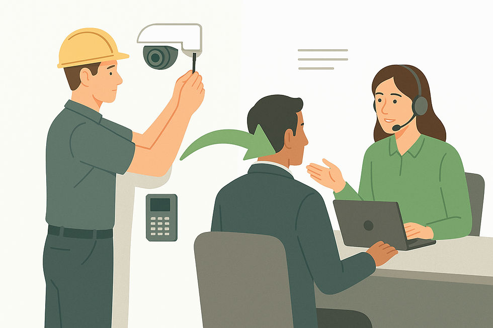 Security Service Installer driving Sales Conversation at Premise One