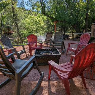 The back porch fire ring at Elk Brook Ranch