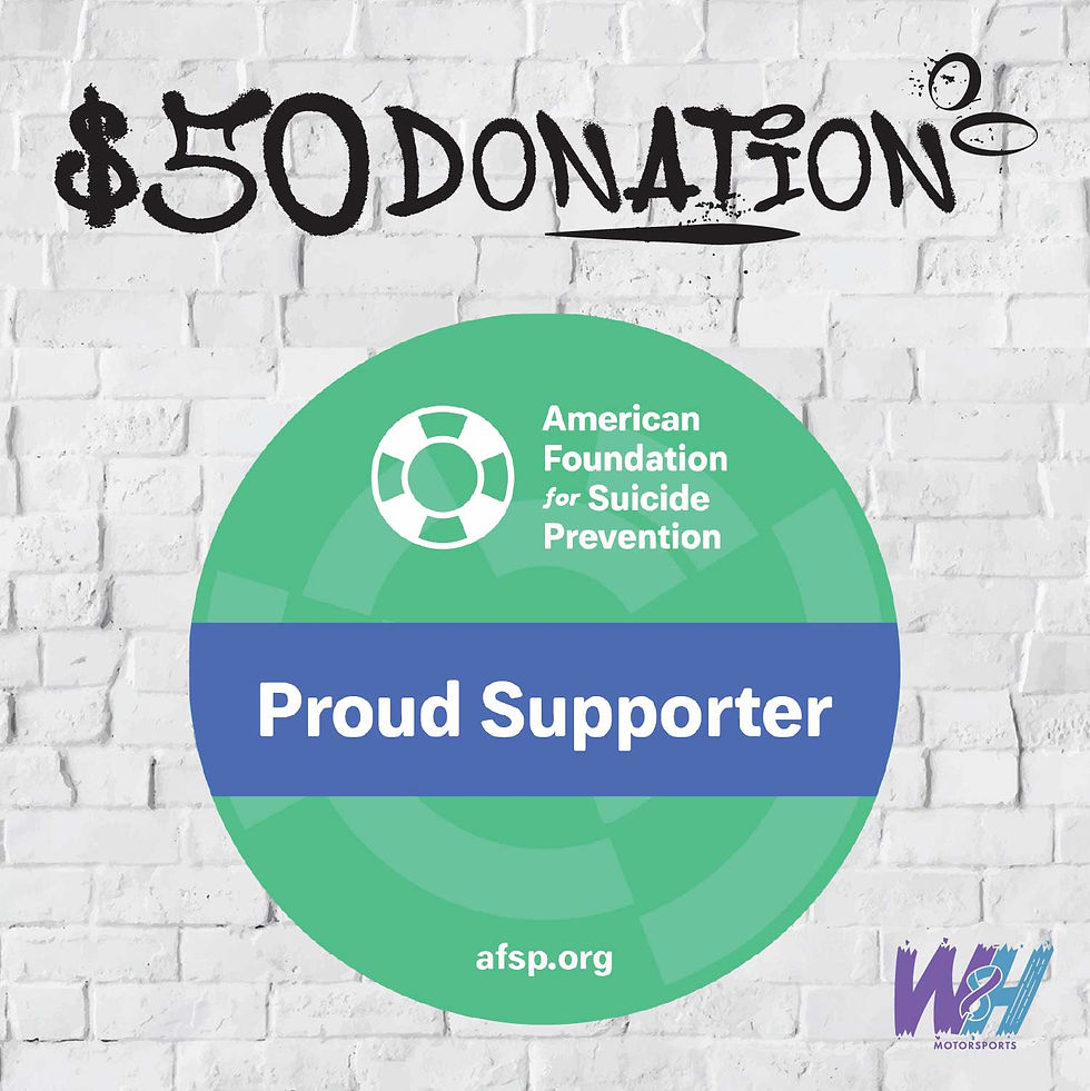 Visual explaining this is a $50 donation to AFSP