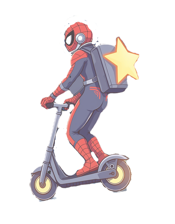 A dynamic illustration of Spider-Man rid