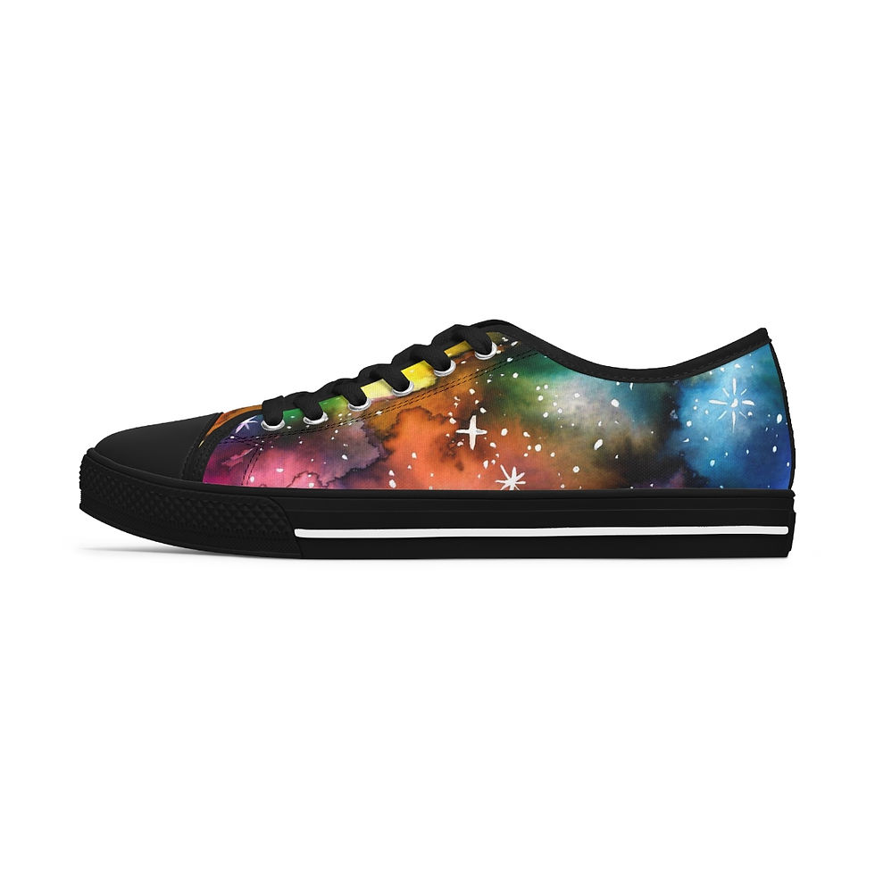 Thumbnail: Colorful Universe Watercolor Women's Low Top Sneakers